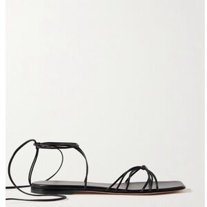 Gianvito Rossi Black Lace up flat sandal